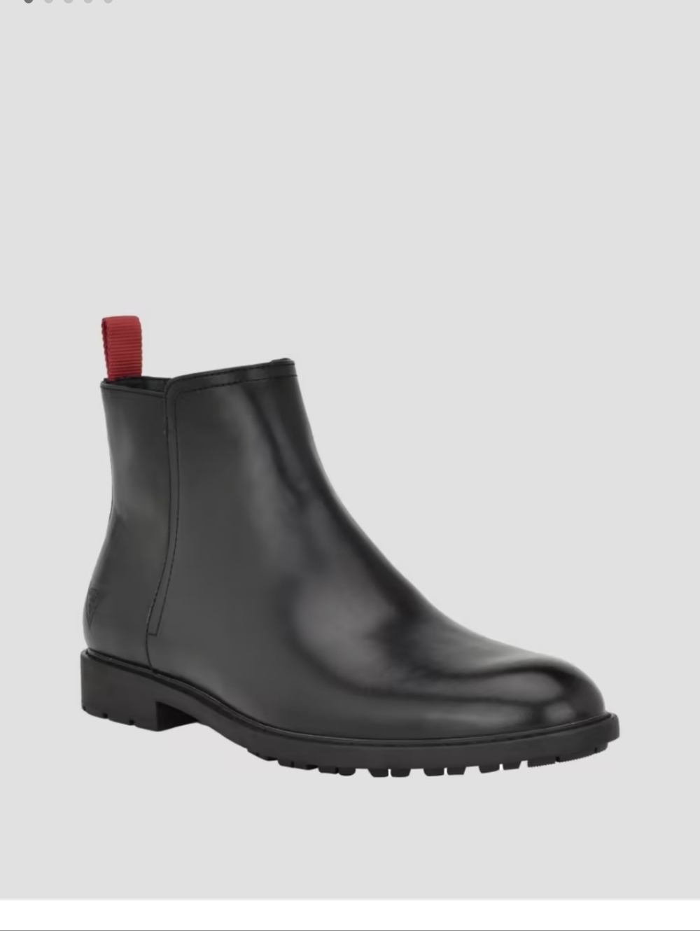 NWT Mens Black Guess Dawlin Side-Zip Chelsea Boots
